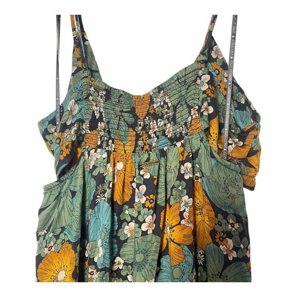 Volcom Floral Cut-Out Sundress with Front Tie – Size Large Boho Beach Festival D - Picture 7 of 8